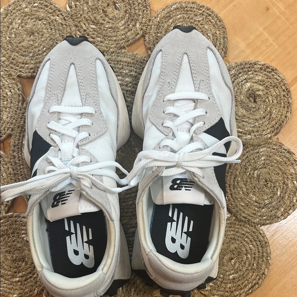 New Balance womens Cream and Black Sneakers